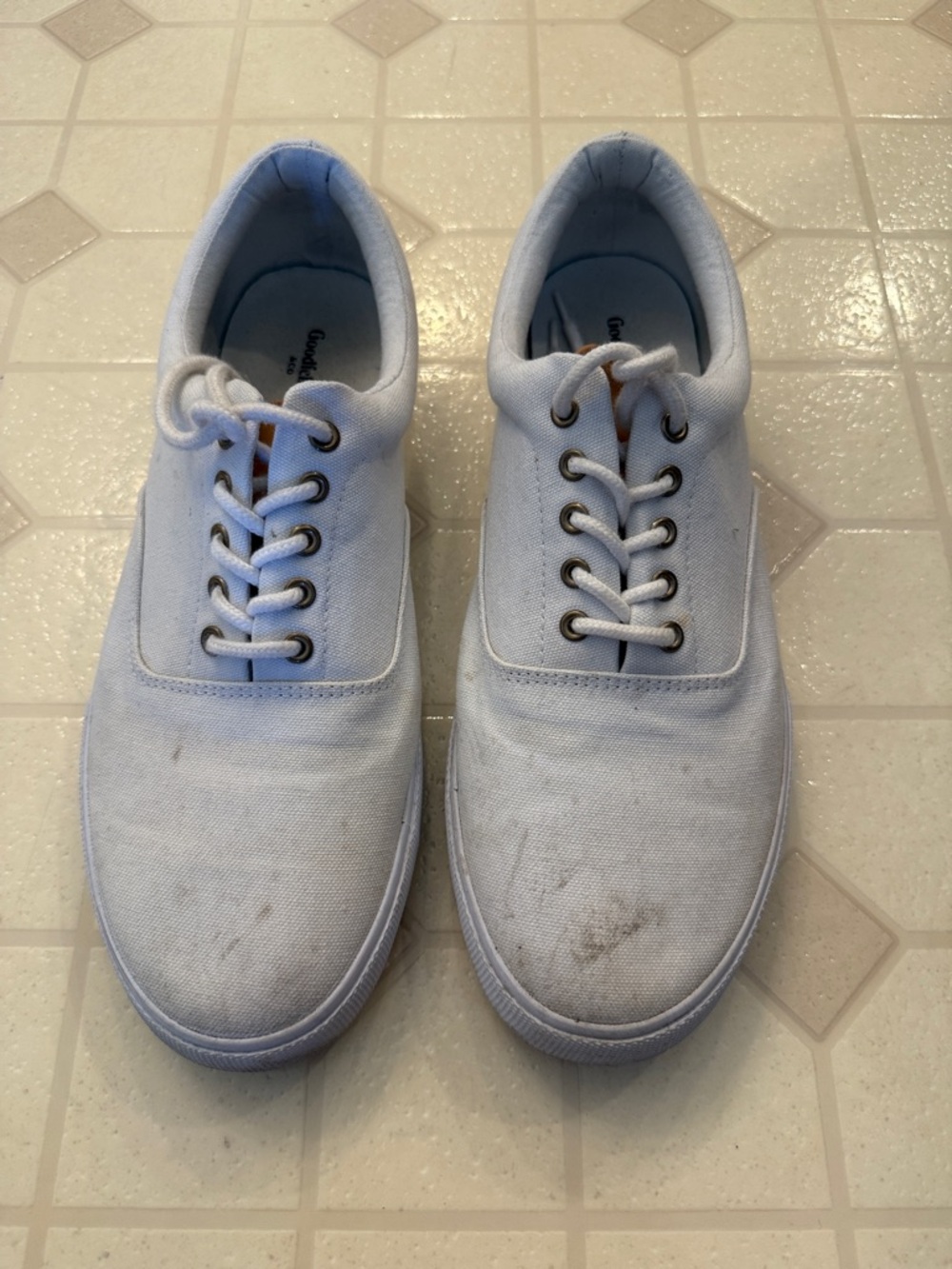 Goodfellow & Co White Canvas Lace-Up Sneakers